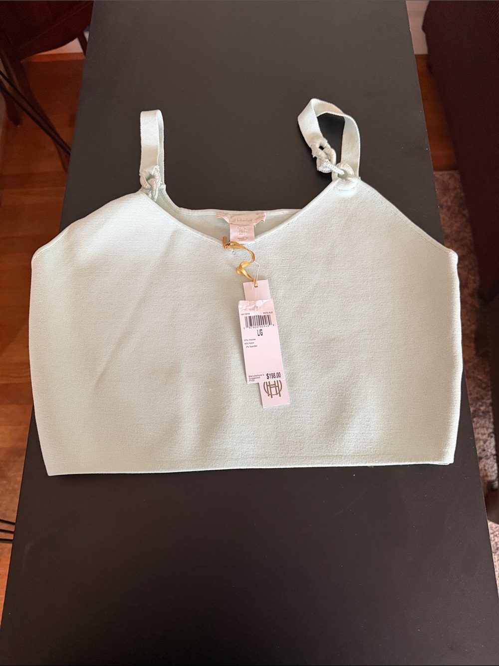 House of Harlow 1960 Mint Cropped Tank with Knot Straps